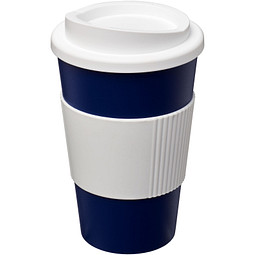 Americano Isolierbecher mit Schutzring, 350 ml, blau,weiss
