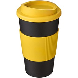 Americano® 350 ml Isolierbecher mit Schutzring, gelb/schwarz