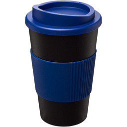 Americano Isolierbecher mit Schutzring, 350 ml, schwarz,blau