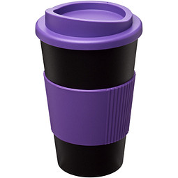 Americano Isolierbecher mit Schutzring, 350 ml, schwarz,lila