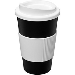 Americano Isolierbecher mit Schutzring, 350 ml, schwarz,weiss