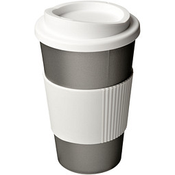 Americano Isolierbecher mit Schutzring, 350 ml, silber,weiss