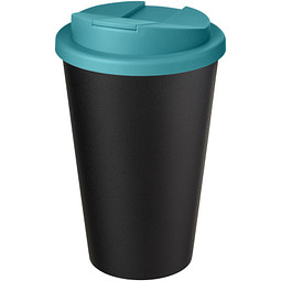 Americano® Eco 350 ml recycelter Becher mit auslaufsicherem Deckel, aquablau