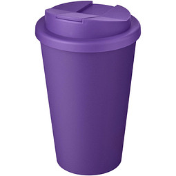 Americano® Eco 350 ml recycelter Becher mit auslaufsicherem Deckel, lila