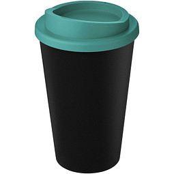 Americano Eco recycelter Becher, 350 ml, schwarz/aquablau