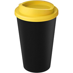 Americano Eco recycelter Becher, 350 ml, schwarz/gelb