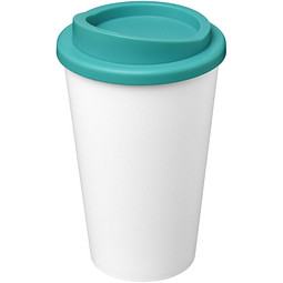 Americano® Eco 350 ml recycelter Becher, weiß/aquablau