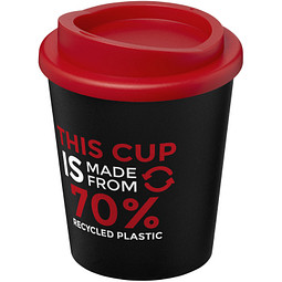 Americano® Espresso Eco 250 ml recycelter Isolierbecher, schwarz/rot
