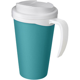 Americano® Grande 350 ml Isolierbecher mit auslaufsicherem Schraubverschluss, aquablau/weiß