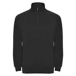 Aneto Pullover mit Viertelreißverschluss, schwarz, L