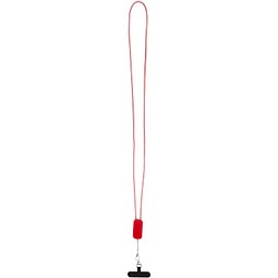 Anser Smartphone Lanyard aus recyceltem Kunststoff mit 27 W 5-in-1 integriertem Kabel, rot