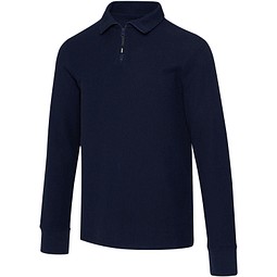 Apollo 245 g/m² Langarm Poloshirt Unisex mit Reißverschluss, navy, 3XS