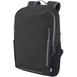 Aqua wasserabweisender 15 Laptop-Rucksack aus GRS Recyclingmaterial 21 L, schwarz