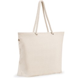 ATHENS. Strandtasche aus recycelter Baumwolle (70 %) und recyceltem Polyester (30 %) (220 g/m²), Naturhell