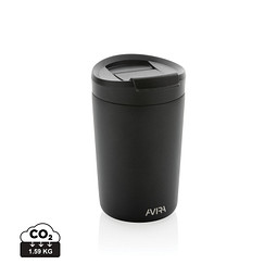 Kundengeschenk Thermobecher Avira Alya – schwarz – mit Gravur 300 ml nachhaltiger Edelstahlbecher für das Mitarbeiter-Onboarding