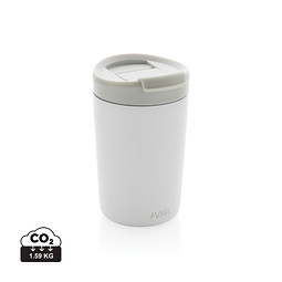 Kundengeschenk Avira Alya Thermobecher – weiß – mit Logodruck 300 ml nachhaltiger Edelstahlbecher für das Mitarbeiter-Onboarding