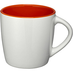 Keramiktasse Aztec, 340 ml, weiß/orange