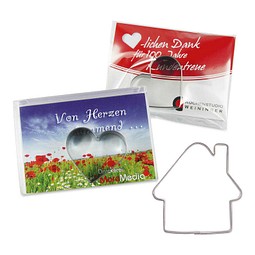 Backförmchen in der Box, Haus, 2-seit. Druck