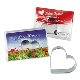 Backförmchen in der Box, Herz, 2-seit. Druck