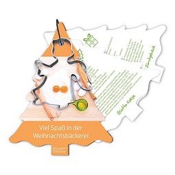 Backförmchen mit Rezeptblock, Tannenbaum, Standardmotiv