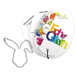 Backförmchen mit Rezeptblock Osterei, Hase 1, 1-seit. Druck