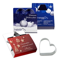 Backförmchen Single-Pack, Weihnachten, Herz, 1-seit. Druck