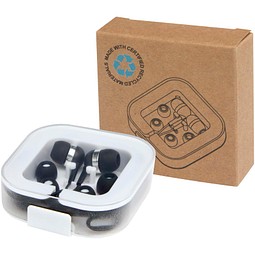 Baekdu kabelgebundenes Headset Typ-C mit Aufbewahrungsbox aus recyceltem Kunststoff, schwarz