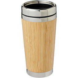 Bambus Becher mit Bambus-Außenseite, 450 ml, braun