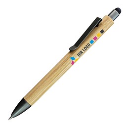 PENKO® Bambus-Touchkugelschreiber Tahiti, schwarz