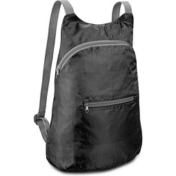 BARCELONA. Faltbarer Rucksack aus 210D Ripstop Polyester, Schwarz