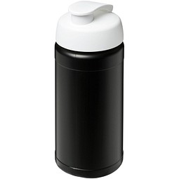 Baseline® Plus 500 ml Sportflasche mit Klappdeckel, schwarz/weiß