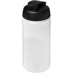 Sport-Werbemittel Sportflasche Baseline Plus – transparent-schwarz – bedruckbar 500 ml auslaufsicher für Sportevents & Turniere