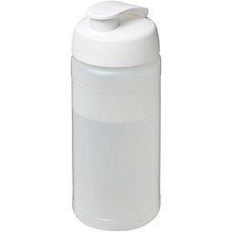 Sport-Werbemittel Sportflasche Baseline® Plus – transparent-weiss – mit Logo bedruckt 500 ml Kunststoff auslaufsicher für Sportevents