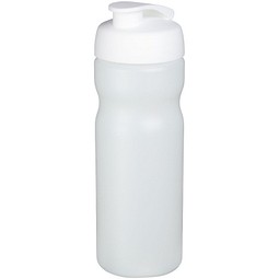 Sport-Werbemittel Sportflasche Baseline Plus – transparent-weiss – mit Logo bedruckt 650 ml auslaufsicher für Sportevents & Turniere