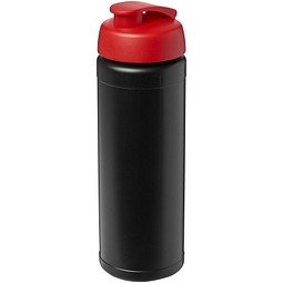 Baseline® Plus 750 ml Flasche mit Klappdeckel, schwarz/rot