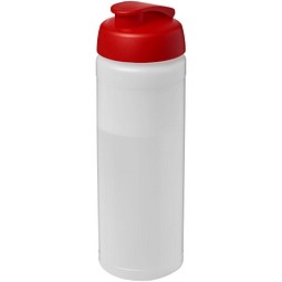 Werbeartikel Sportflasche Baseline® Plus – weiss-rot – mit Logo bedruckbar 750 ml Kunststoff auslaufsicher für Sportevents & Turniere