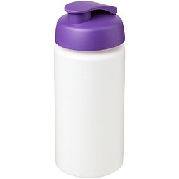 Baseline® Plus grip 500 ml Sportflasche mit Klappdeckel, weiß/lila