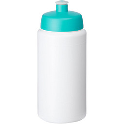 Baseline Plus grip Sportflasche mit Sportdeckel, 500 ml, weiss,aquablau