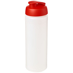 Baseline Plus grip Sportflasche mit Klappdeckel, 750 ml, transparent/rot