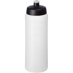 Sport-Werbemittel Baseline Plus grip – transparent-schwarz – mit Logo bedruckt 750 ml auslaufsichere Sportflasche für Sportevents & Turniere