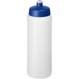 Sport-Werbemittel Sportflasche Baseline Plus grip – transparent-blau – mit Logo bedruckt 750 ml auslaufsicher für Sportevents & Turniere