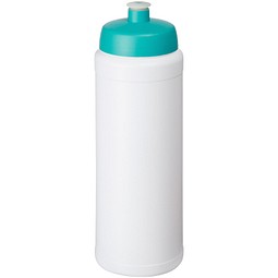 Baseline® Plus grip 750 ml Sportflasche mit Sportdeckel, weiß/aquablau