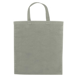 Einkaufstasche Baumwolle, kurze Henkel, grau