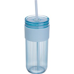 Becher mit Trinkhalm, 660ml SOLEDAD, hellblau