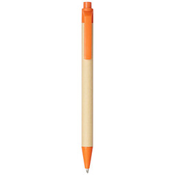 Berk Druckkugelschreiber aus recyceltem Karton und Mais, schwarze Mine, orange