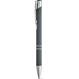 BETA SOFT. Kugelschreiber aus Aluminium mit Gummifinish, Grau
