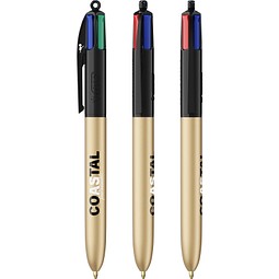 BIC® 4 Colours® Glacé Schwarz - Gold Glacé