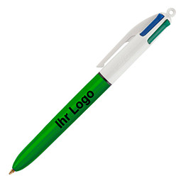 BIC® 4 Colours® 4-Farb-Kugelschreiber, grün/weiß