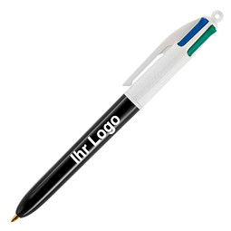 BIC® 4 Colours® 4-Farb-Kugelschreiber, schwarz/weiß