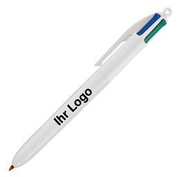 BIC® 4 Colours® 4-Farb-Kugelschreiber, weiß
